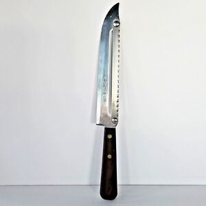 Vintage Carve-N-Saw Knife with Saw 8" Blade Wood Handle Retro Kitchen 1957